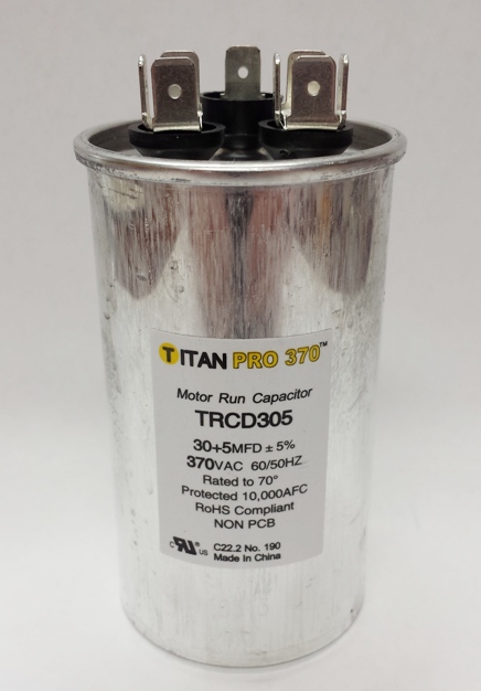 TITAN PRO Run Capacitor 30+5 MFD 370 Volt Round