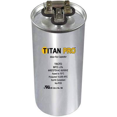 TITAN PRO Run Capacitor 35+5 MFD 440/370 Volt Round