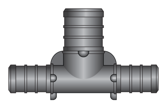 1/2" x 1/2" x 3/4"  PEX HPP Tee.