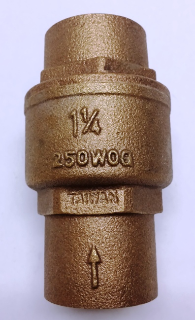 1 1/4" Inline check valve swt x swt..