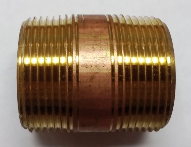 1 1/4" x 2"  Red Brass Nipple..