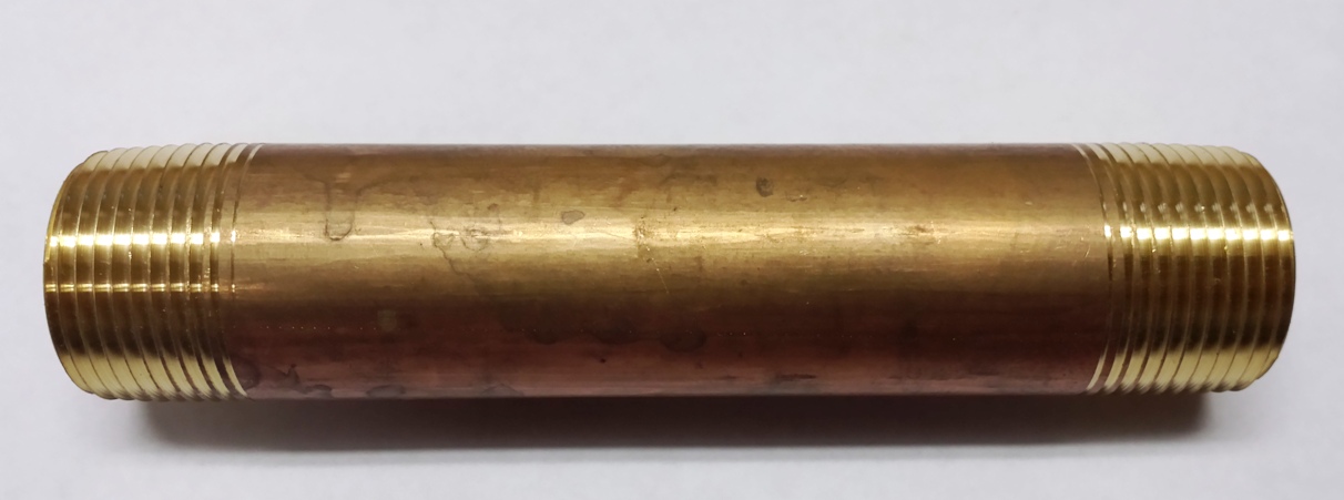 1" X 6"  Red Brass Pipe Nipple.