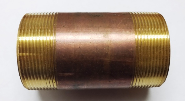 2" x 4"  Red Brass Nipple..