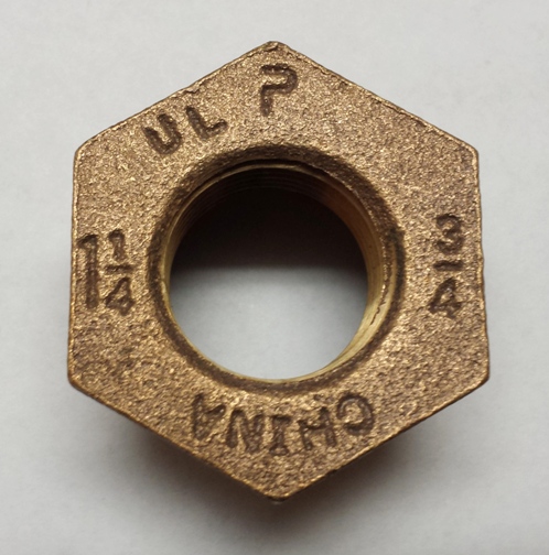 1 1/4" x 3/4"  Bronze Hex Reducing Bushings