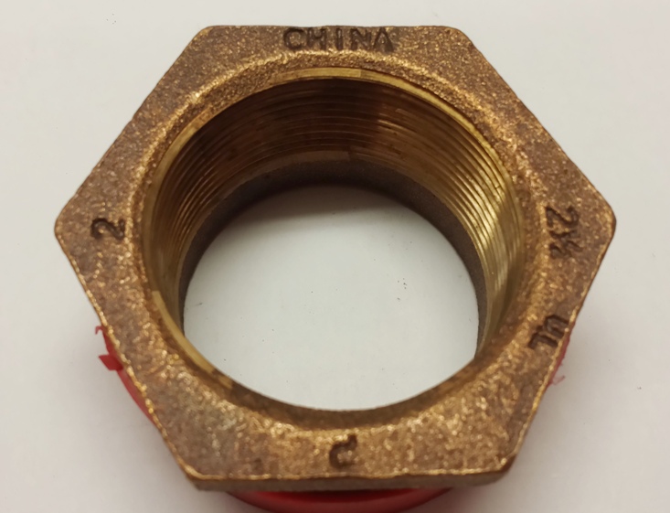 2 1/2" x 2"  Bronze Hex Reducing Bushing