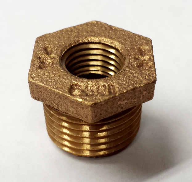 1/2" x 1/4"  Bronze Hex Reducing Bushing..