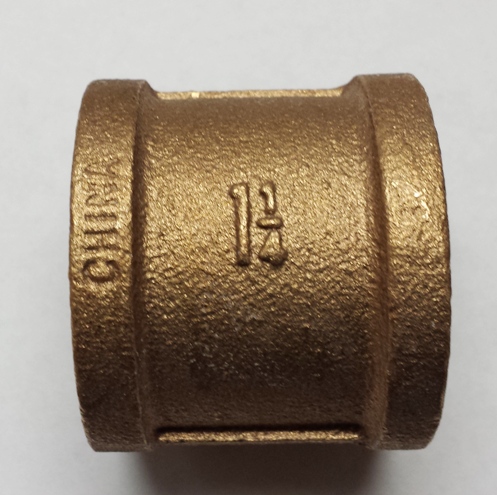 1 1/4"   Bronze Coupling.