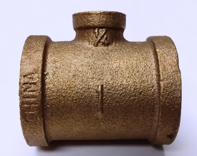 1" x 1" 1/4"  Bronze Reducing Tee No Lead..