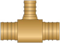 3/4 in. x 3/4 in. x 1/2 in. PEX Insert Tee - No Lead Brass