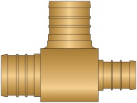 3/4" x 1/2" x 3/4" PEX Insert Tee - No Lead Brass