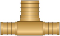 1/2" x 1/2" x 3/4" PEX Insert Tee - No Lead Brass