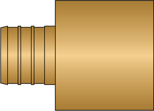 3/4" PEX Insert x 1" F/Sweat Adapter - No Lead Brass