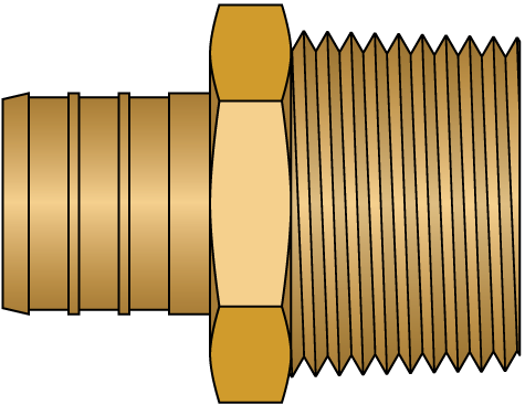 3/4" PEX Insert x 3/4" MPT Adaptor - No Lead Brass