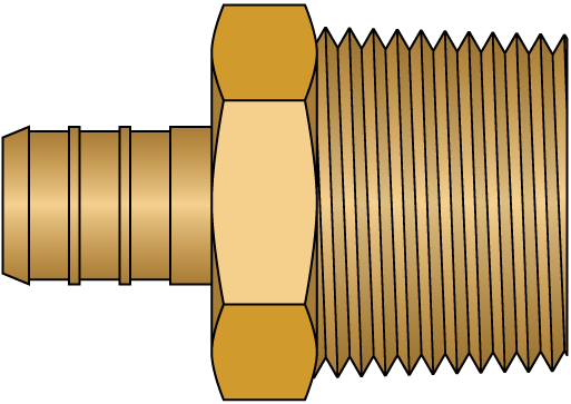 1/2" PEX Insert x 3/4" MPT Adaptor - No Lead Brass