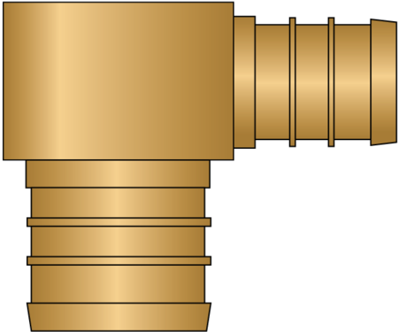 3/4" x 1/2" PEX Insert Elbow - No Lead Brass