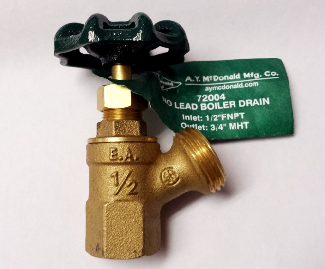 Boiler Drain - 1/2"  No Lead FNPT x GHT - 125WOG