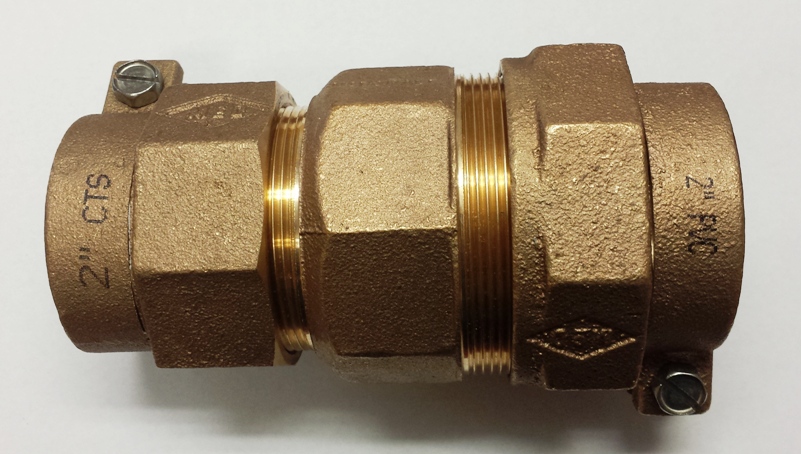 2" Coupling CTS x PVC Brass. Coupling 22 CTS x 44 PVC