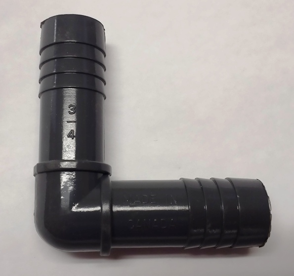 3/4" x 3/4" PVC Elbow Plastic to Plastic.