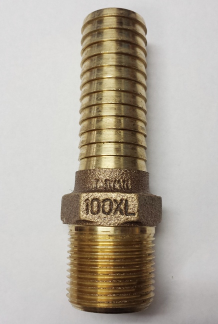 1" x 1" No-Lead bronze extra long male adapters (plastic to MIP w/HEX)..